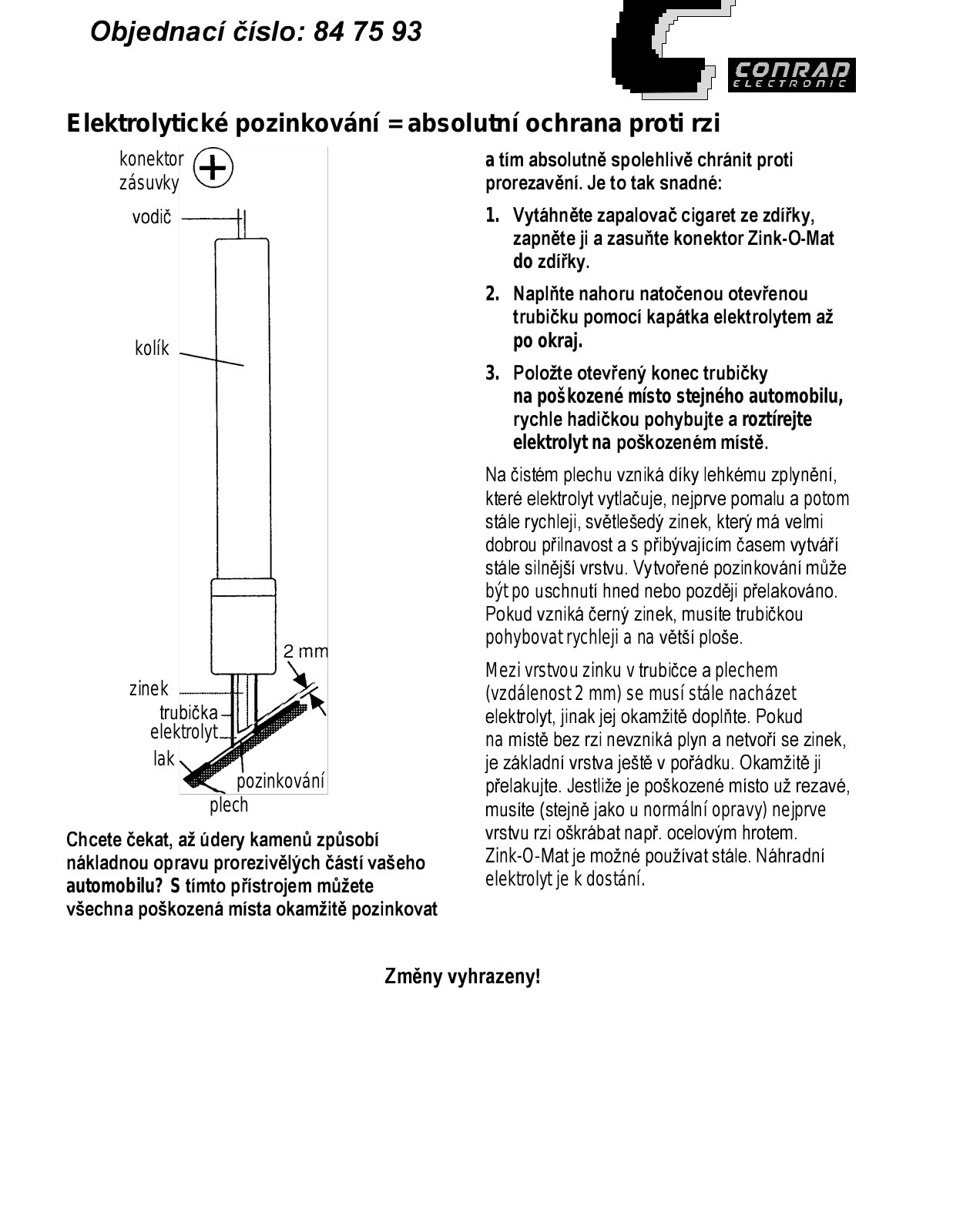 Conrad 847593 Operation Manual