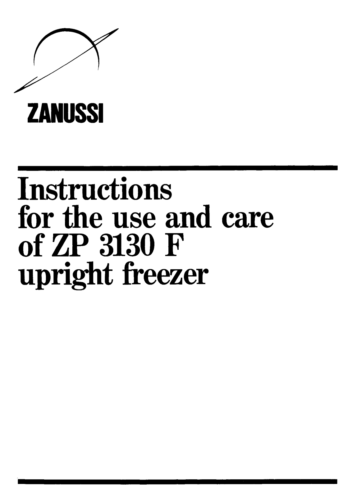 Zanussi ZP3130 User Manual