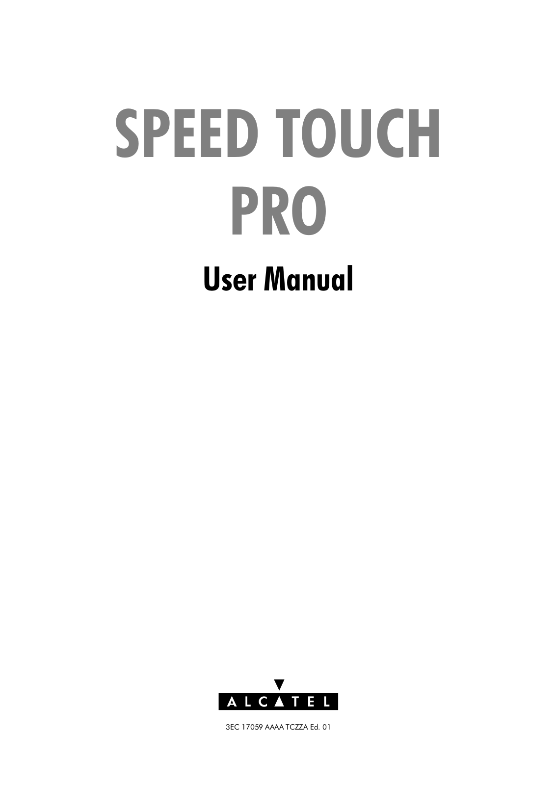 Alcatel SPEED TOUCH PRO User Manual