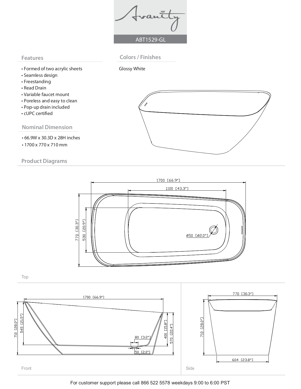 Avanity ABT1529GL Specifications