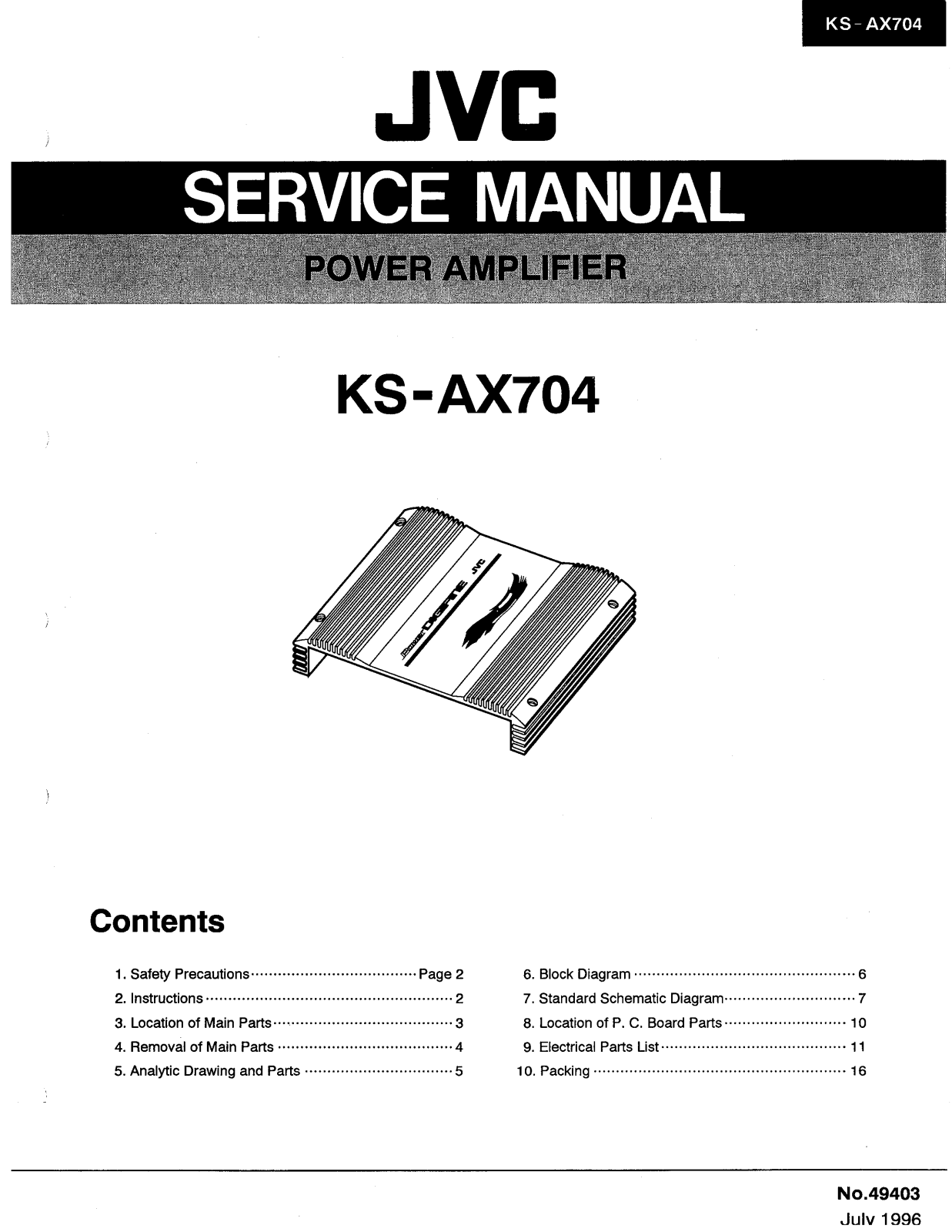 JVC KS-AX704 Service Manual