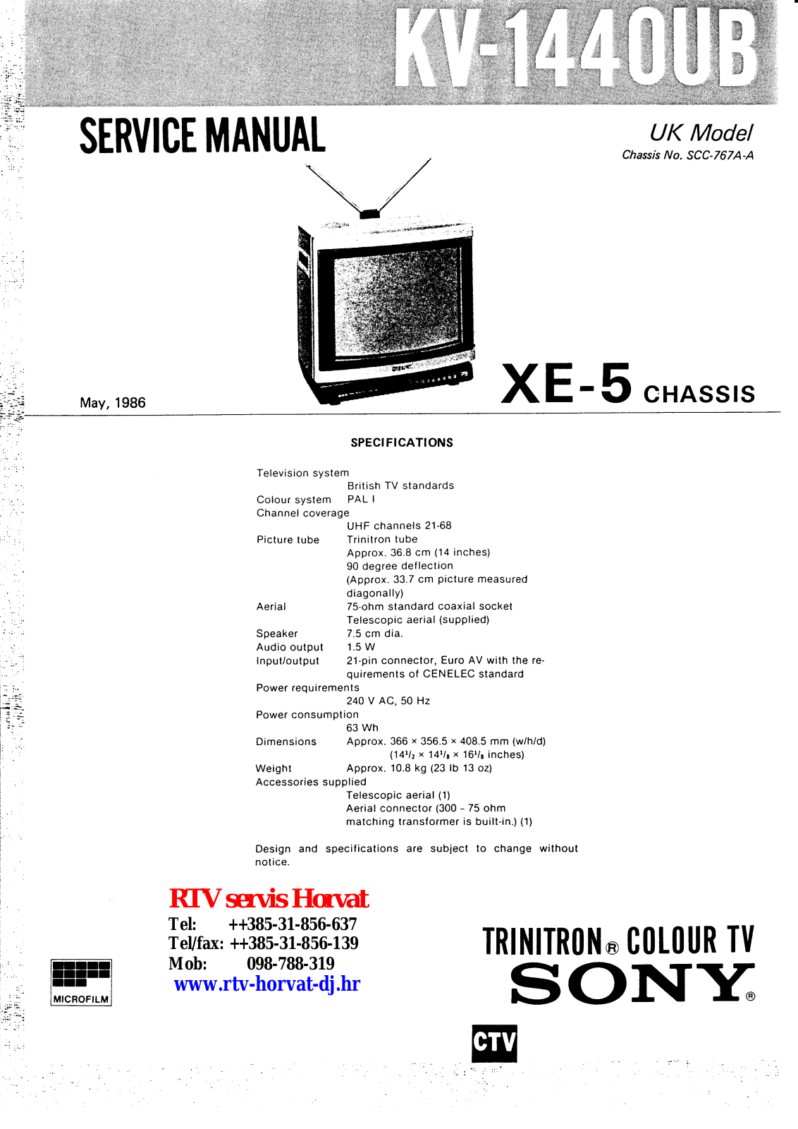 SONY TVP06 PTV-RA, 41T15, 46S15 Service Manual