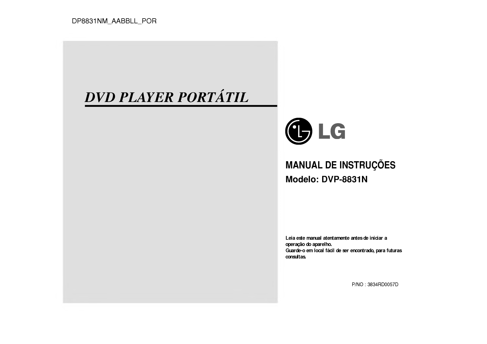 Lg DVP-8831N Instructions Manual
