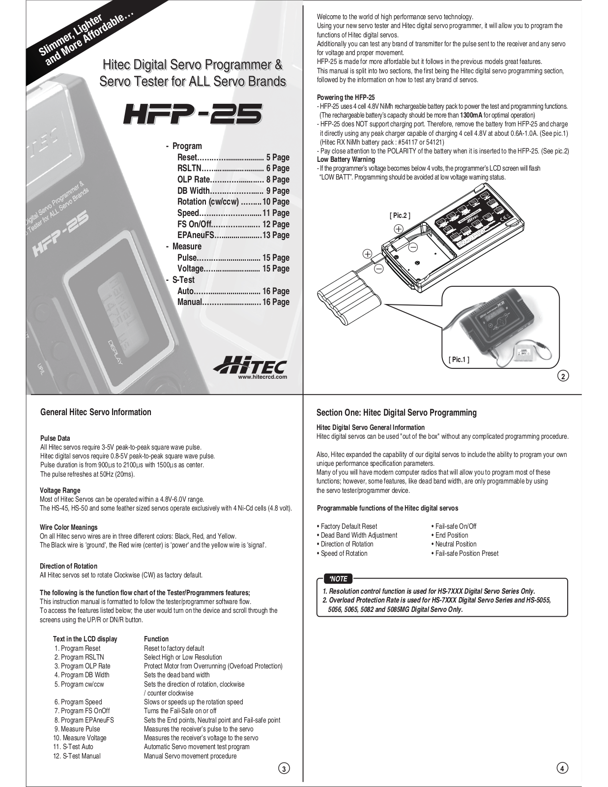 HITEC HFP-25 User Manual