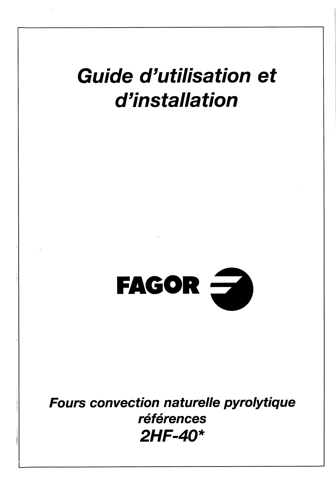 FAGOR 2HF-36C User Manual