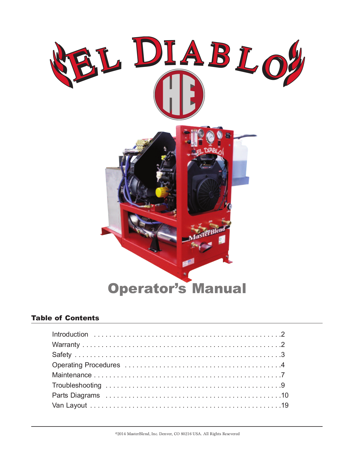 MASTERBLEND El Diablo HE Operator's Manual - ManualMachine.com