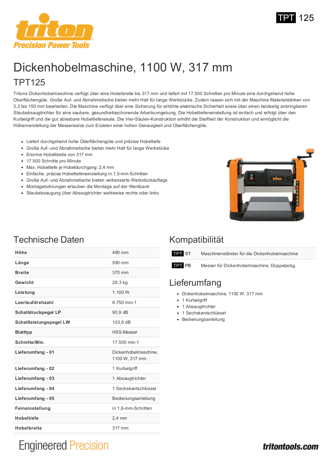 Triton TPT125 User Manual