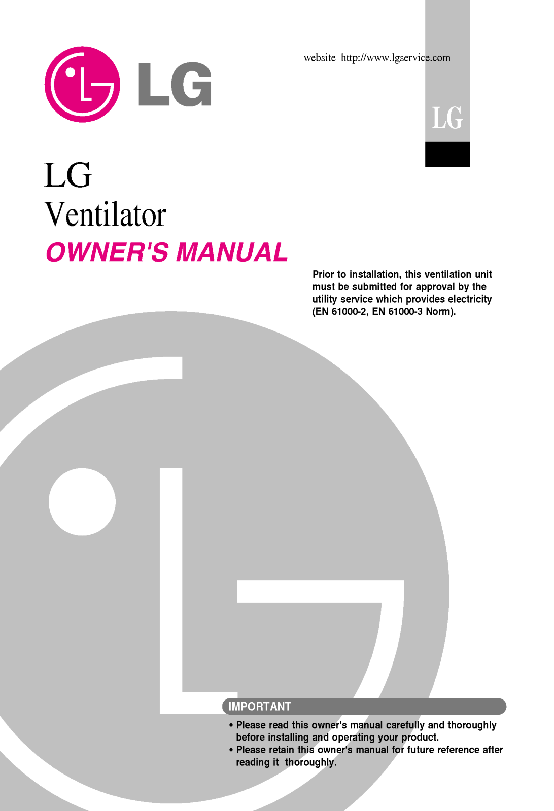 LG LZ-H0106BA0 User Manual