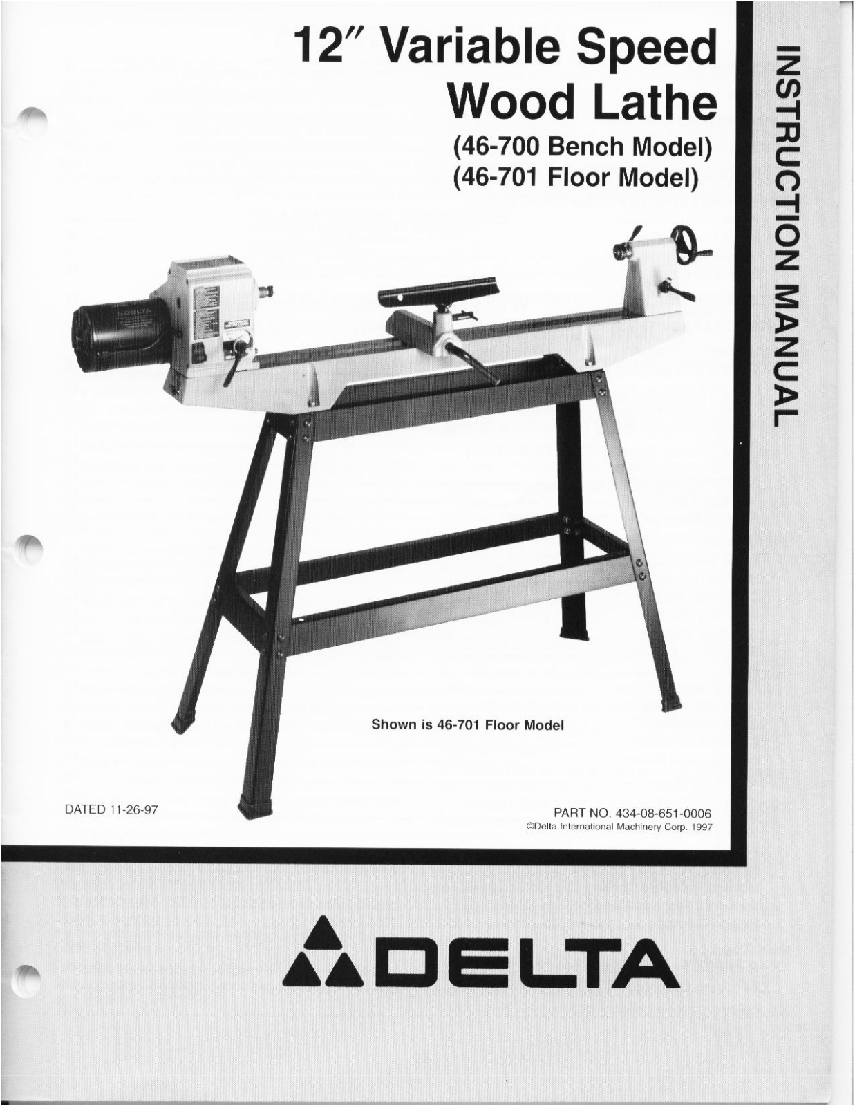 Delta 46-701, 434-08-651-0006 User Manual