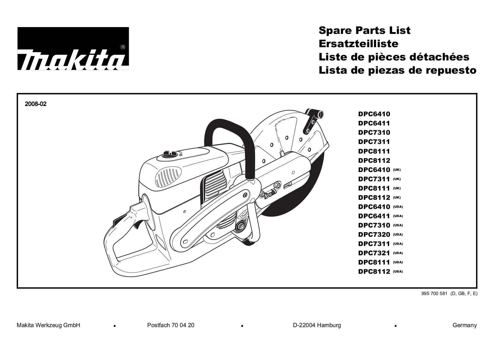 Makita DPC6410 User Manual