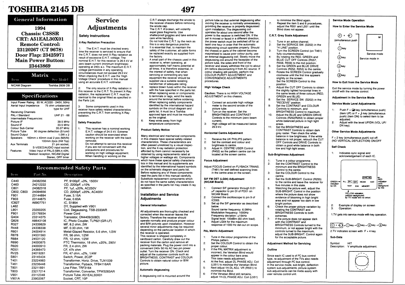 Toshiba 2145DB Schematic