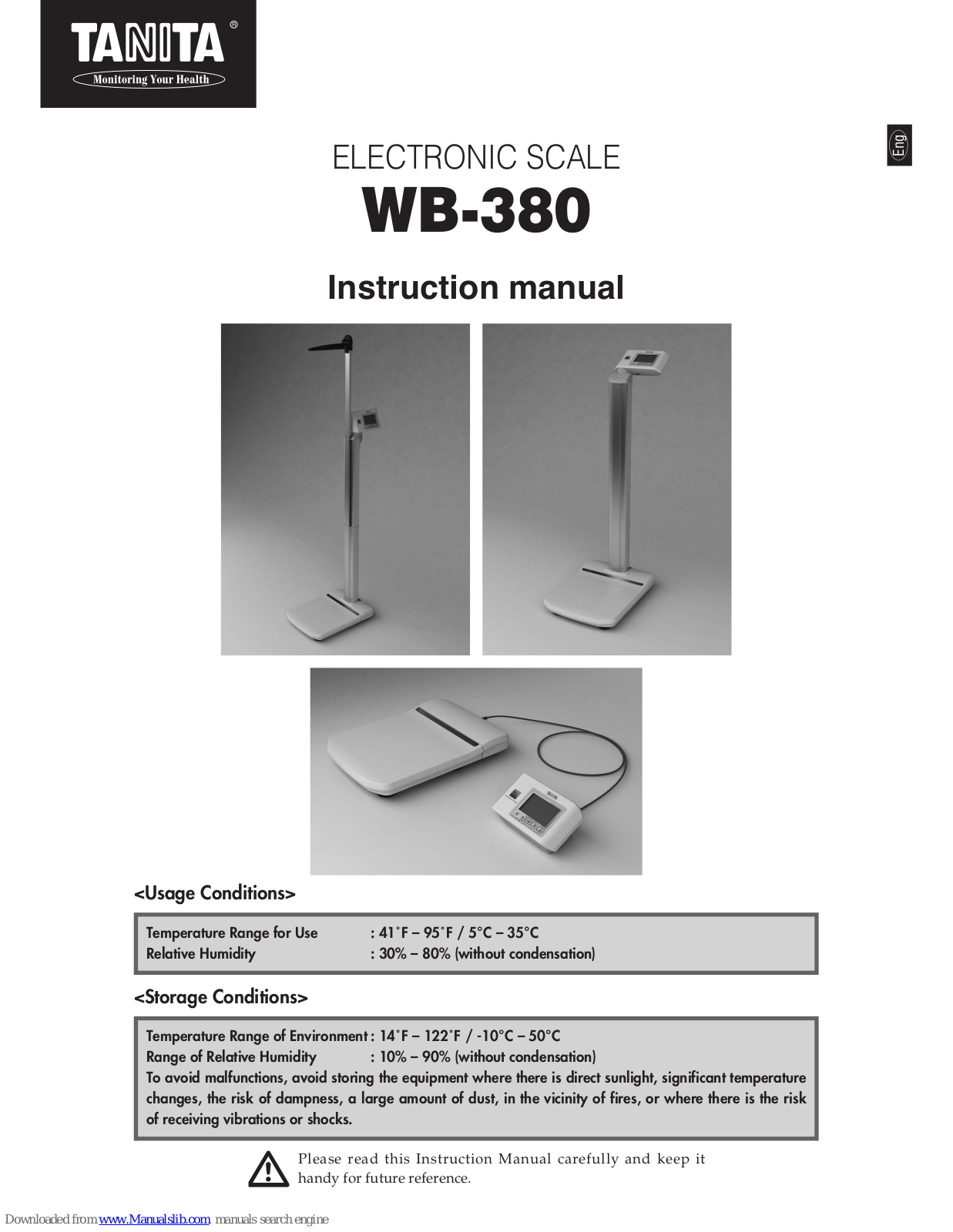 Tanita WB-380 Instruction Manual