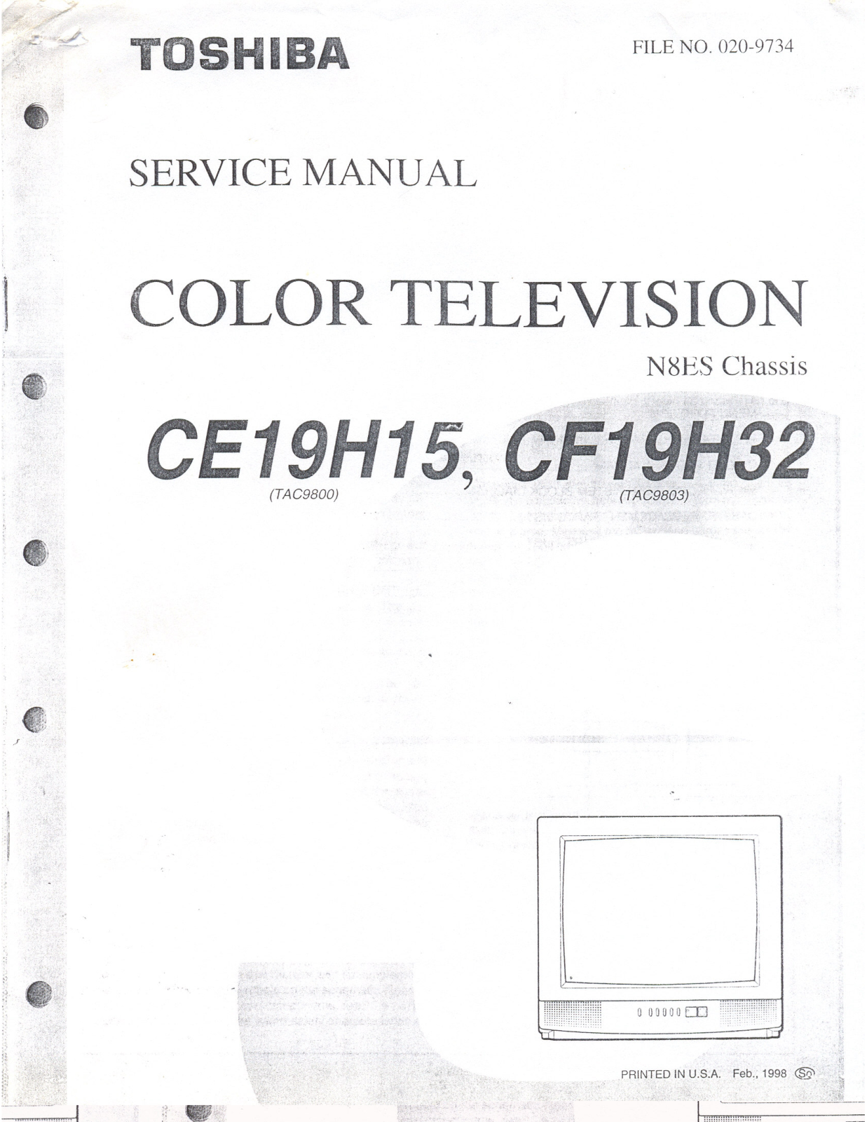 TOSHIBA CE19H15, CF19H32 Service Manual
