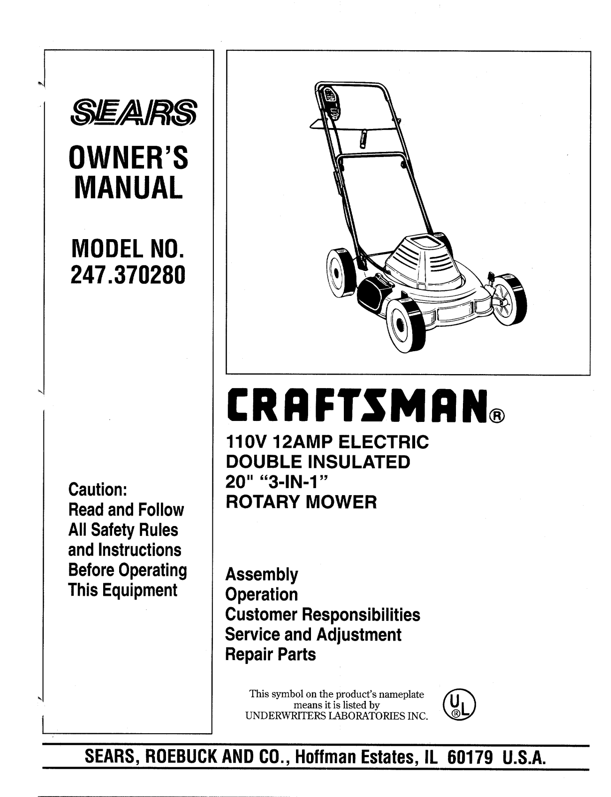 Sears 247.37028 User Manual