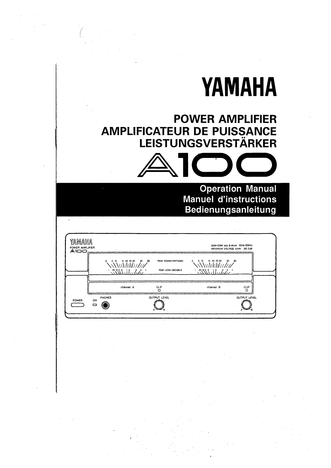 Yamaha A100 User Manual