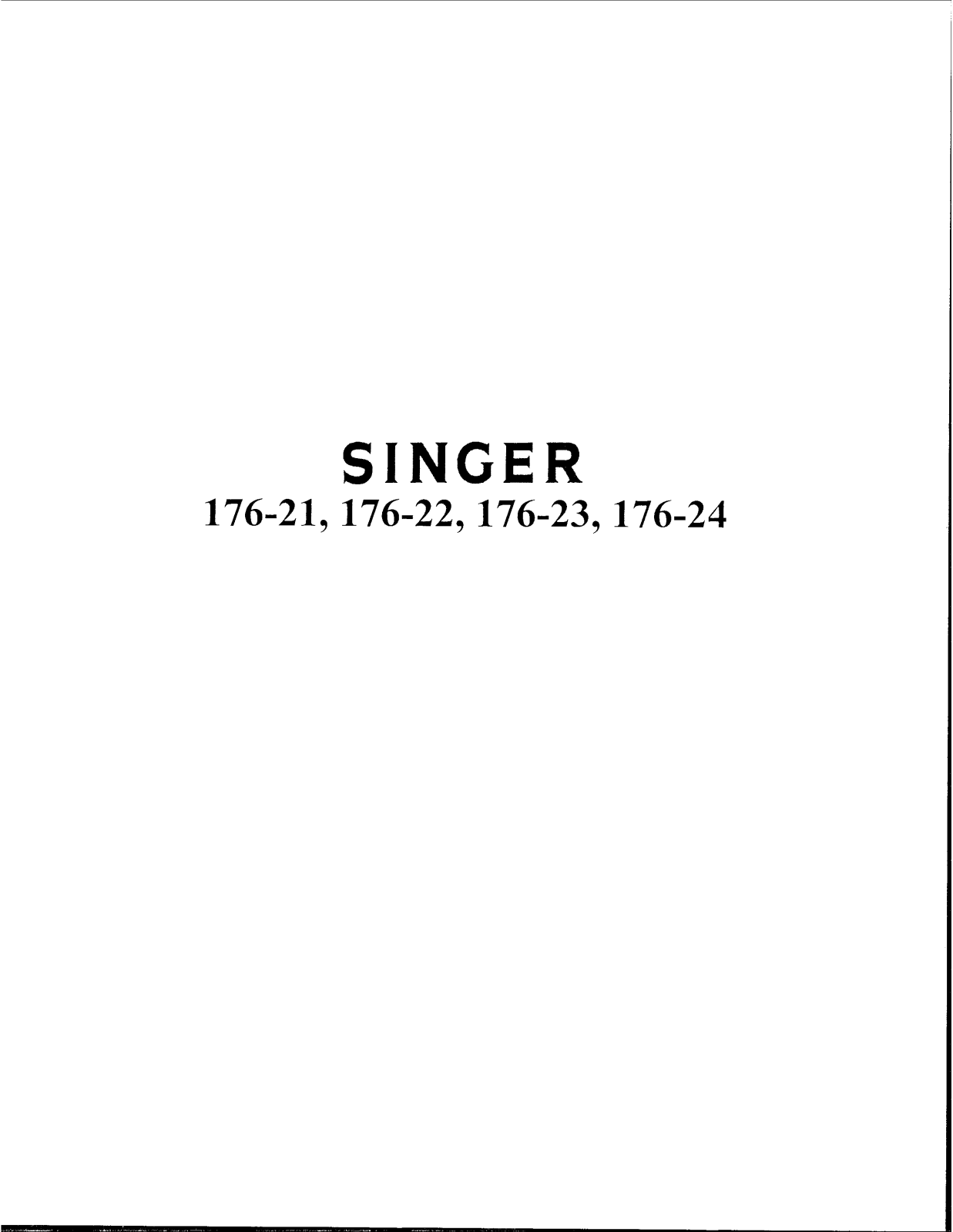 Singer 176-23, 176-24, 176-21, 176-22 Instruction Manual