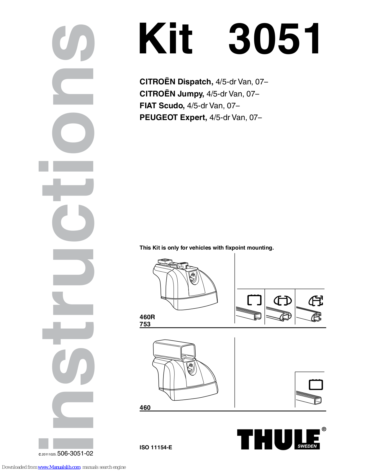 Thule 3051 Instructions Manual - ManualMachine.com