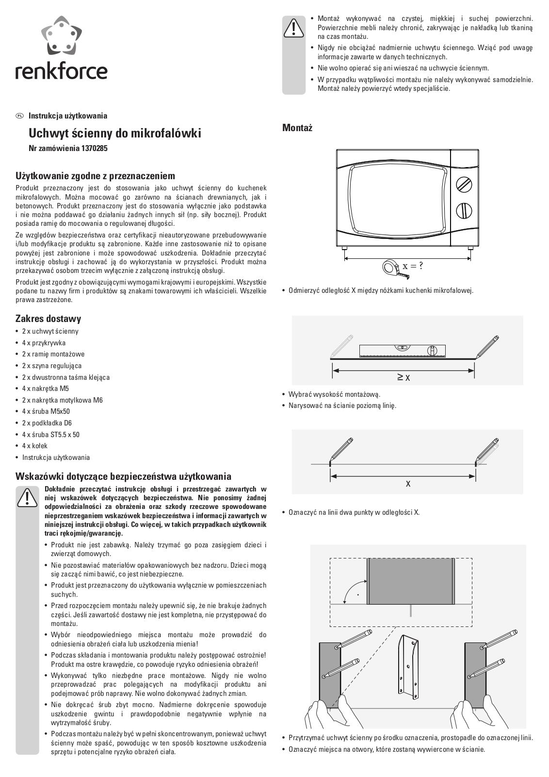 Renkforce 1370285 Operating Instructions