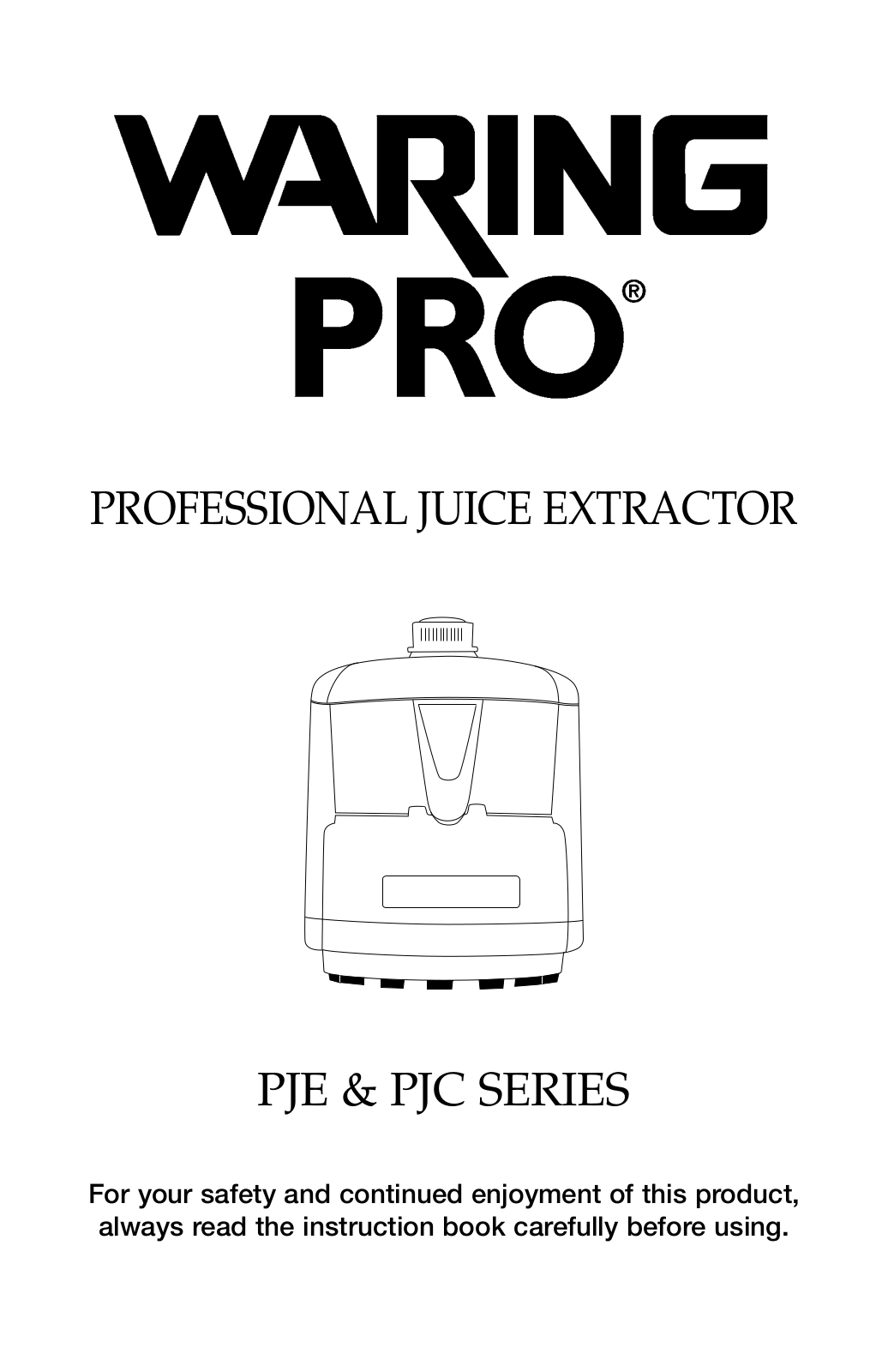 Waring Pro PJE401 User Manual