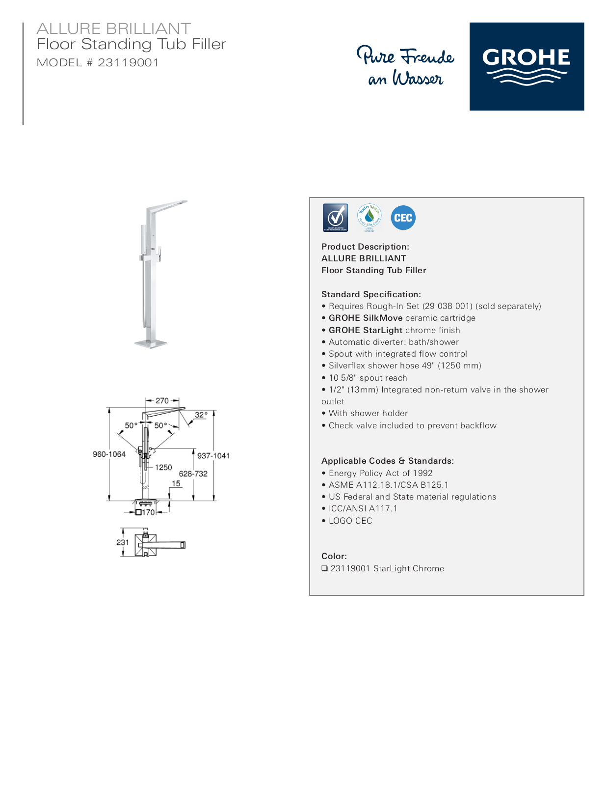GROHE HBZM1563 Specifications - ManualMachine.com