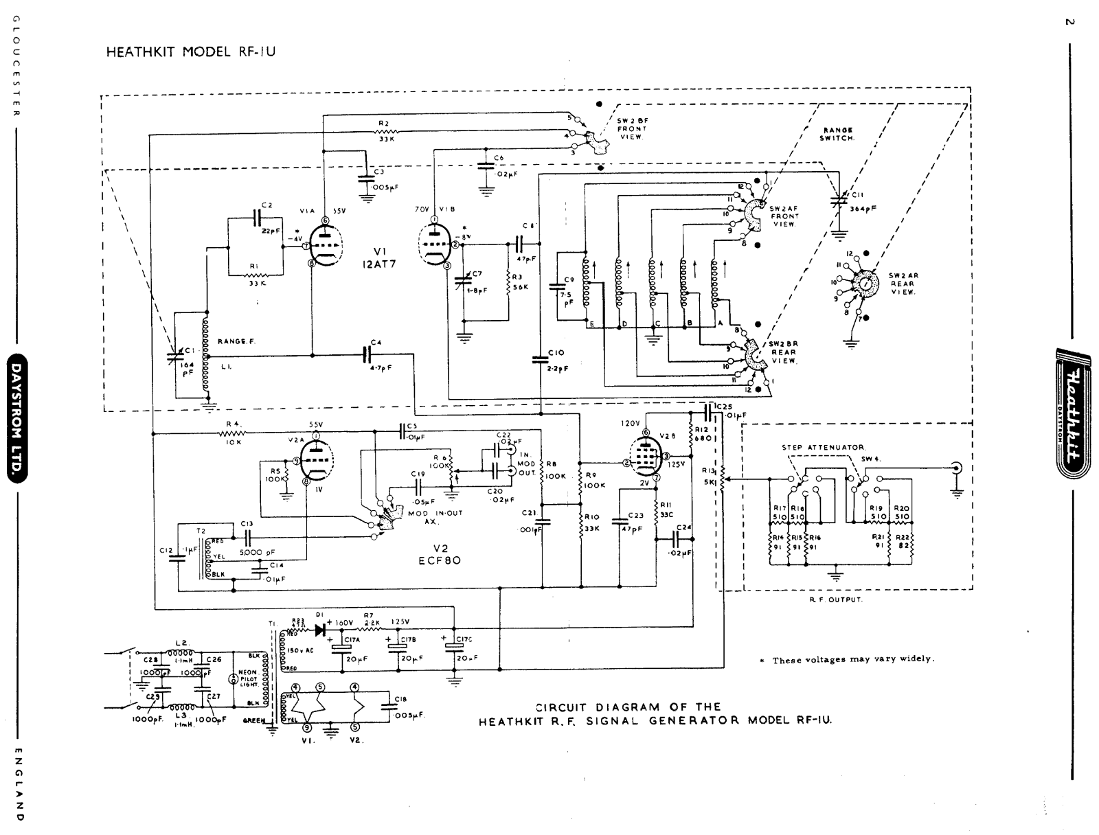 Heath Company RF-1-U Schematic