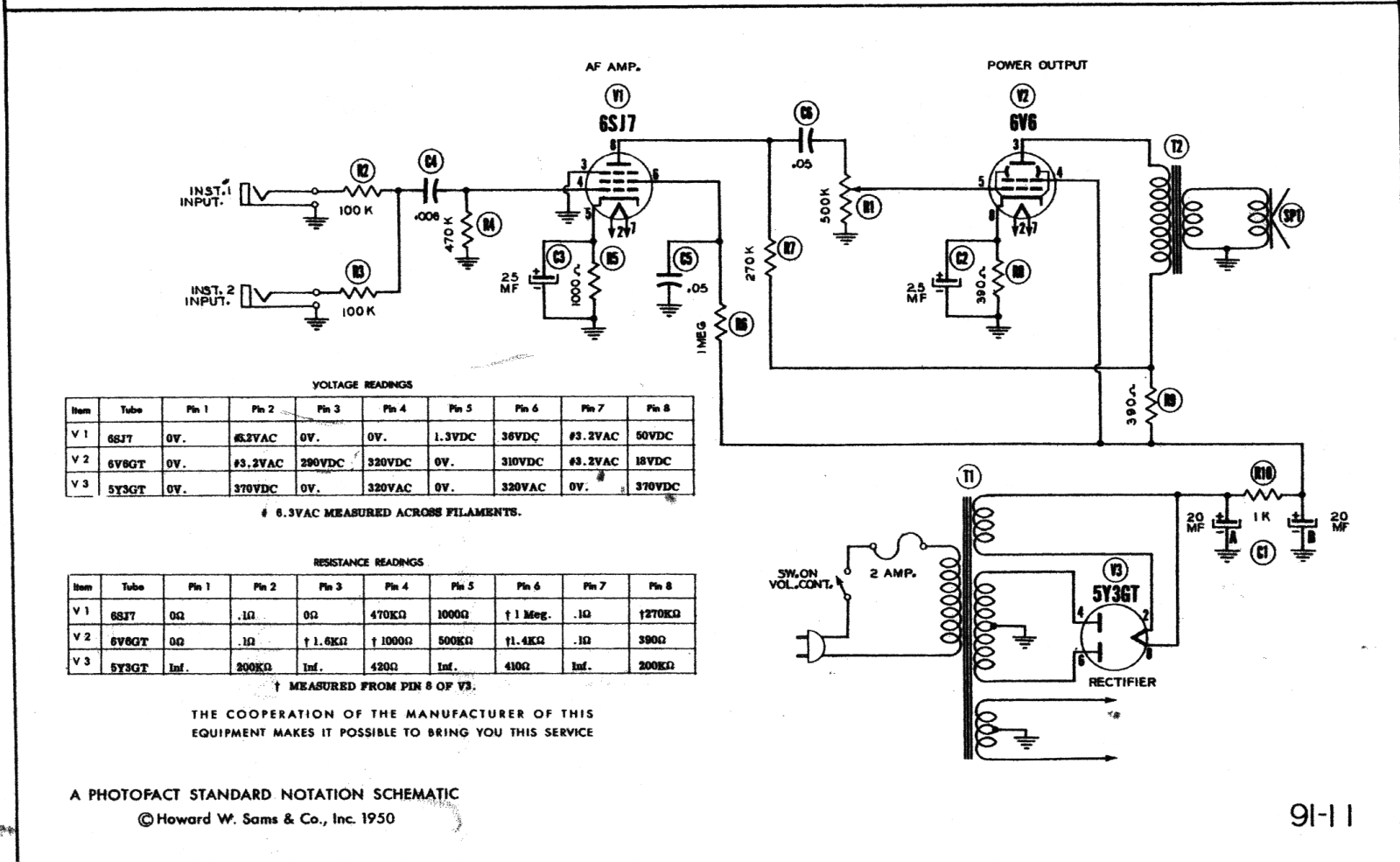 Silvertone 1301 schematic