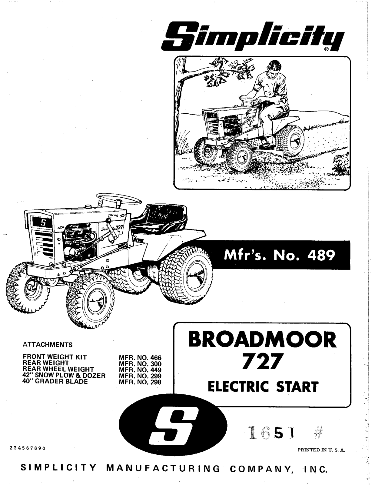 Simplicity 727 User Manual