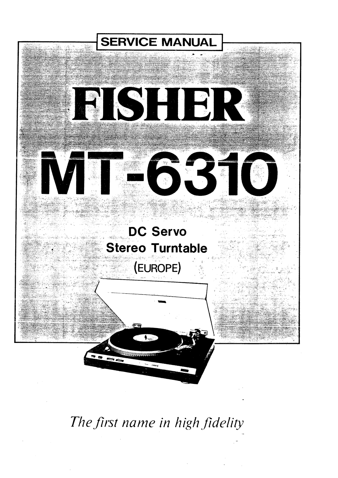 Fisher MT-6310 Service manual