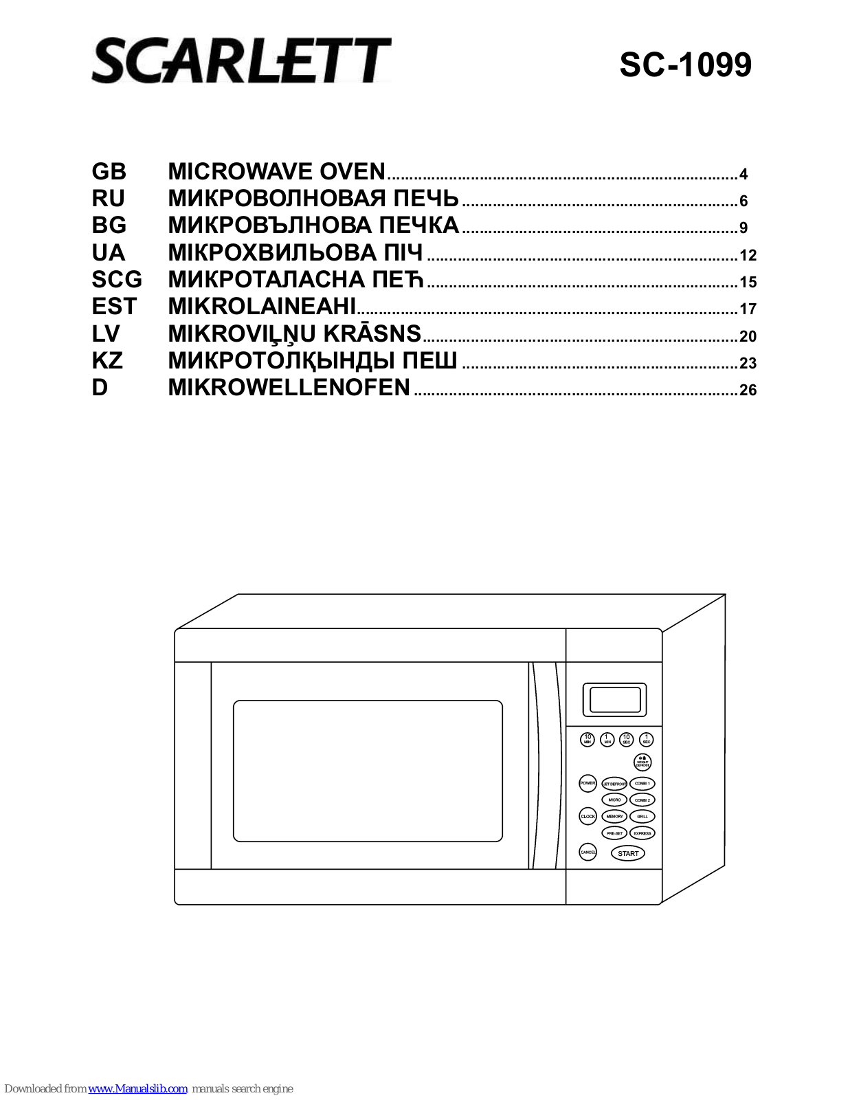 Scarlett SC-1099 Instruction Manual