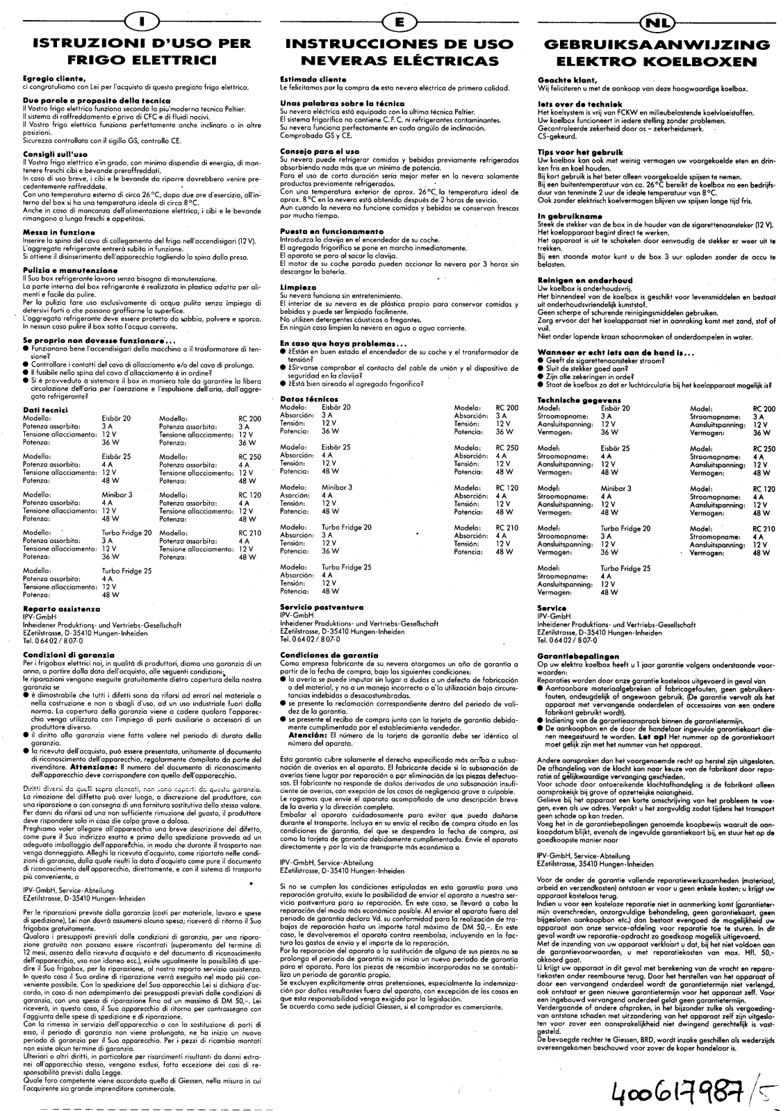 AEG RC250 User Manual