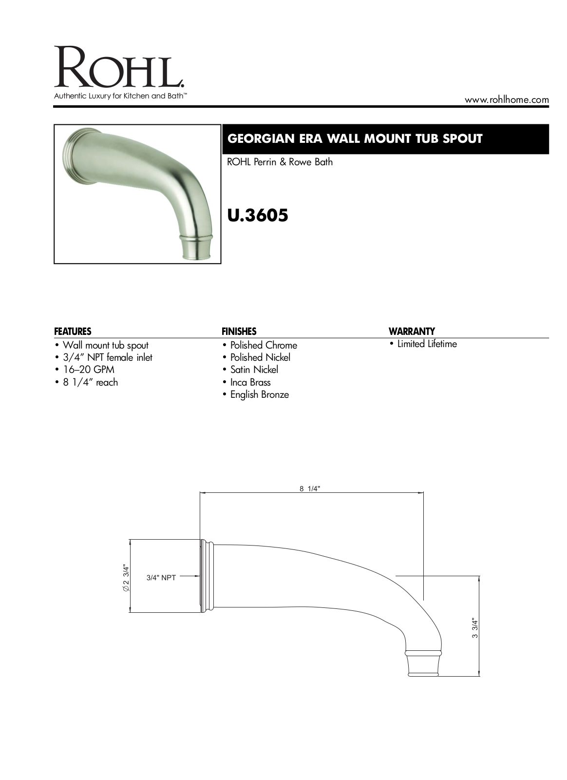 Perrin & Rowe PRWE1105 Specifications - ManualMachine.com