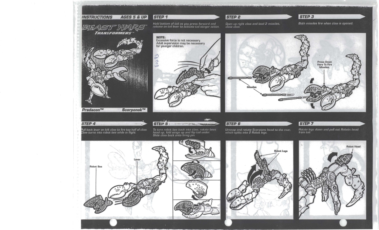 Hasbro TRANSFORMERS BEAST WARS SCROPONOK PREDACON User Manual