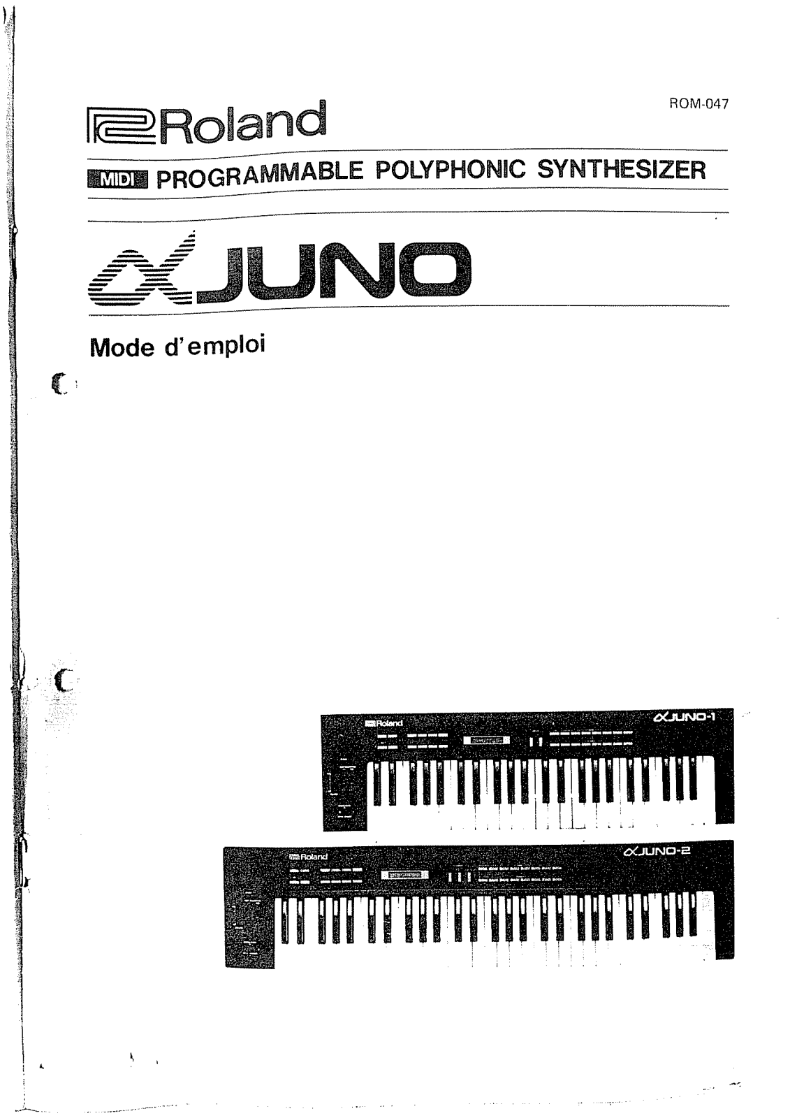 Roland ALPHA JUNO User Manual