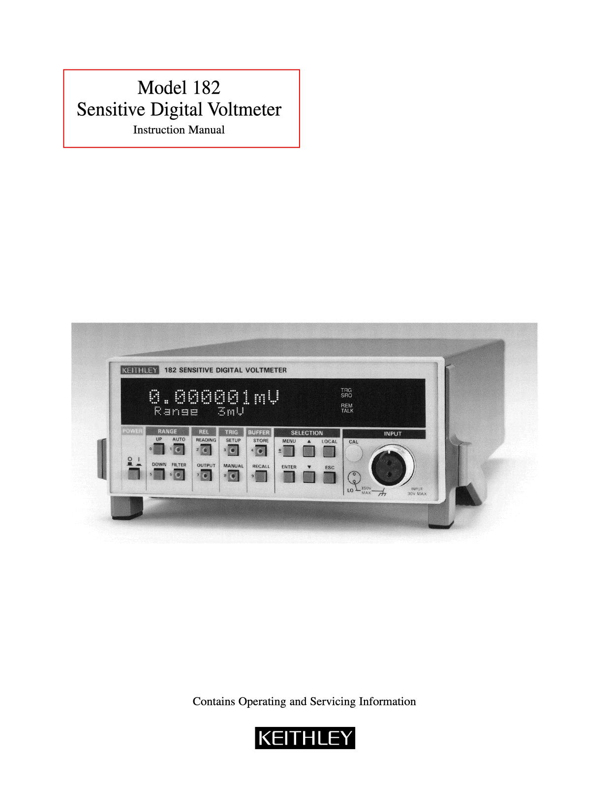 Keithley 182 Service manual