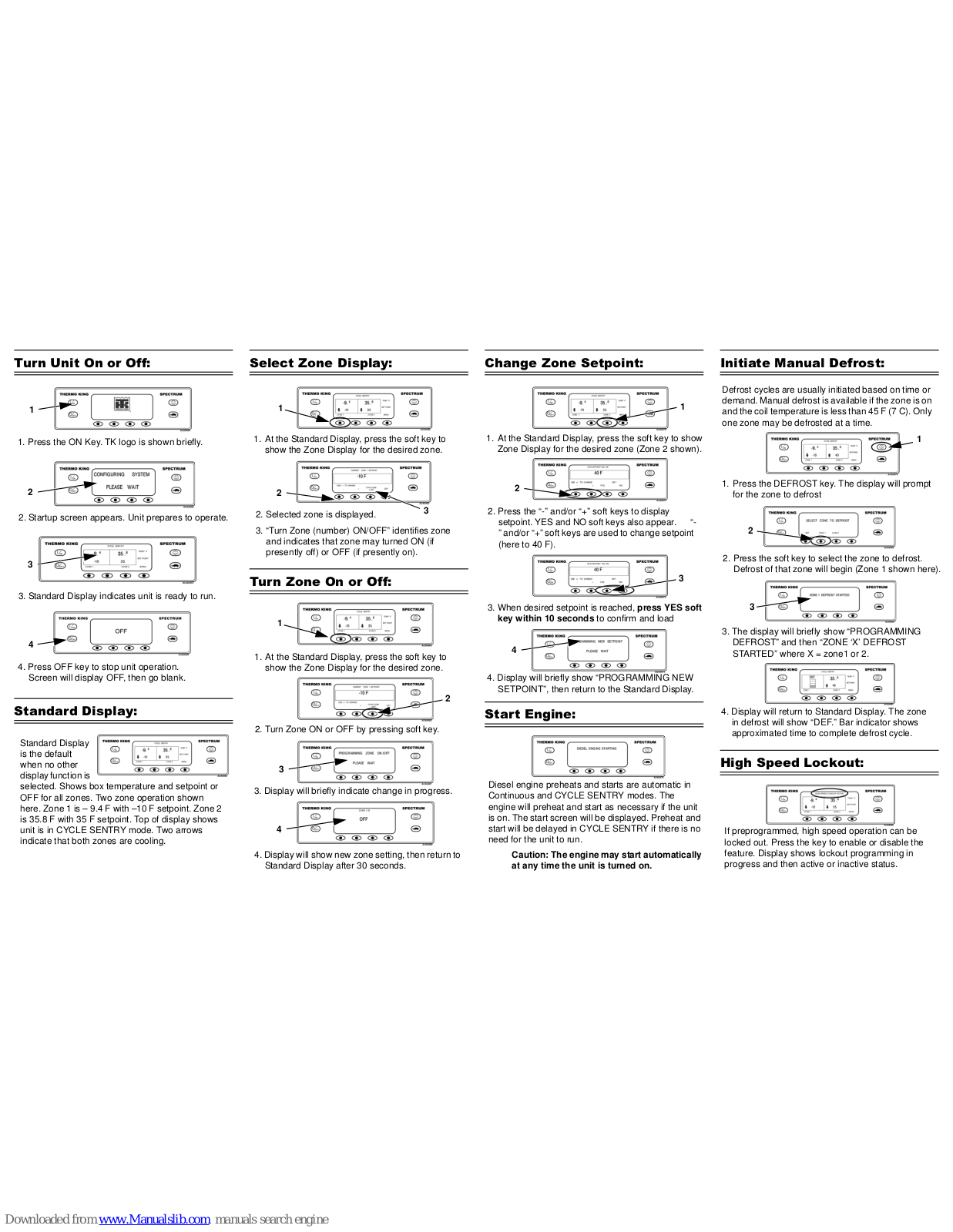 Thermo King Spectrum TS Operating Manual