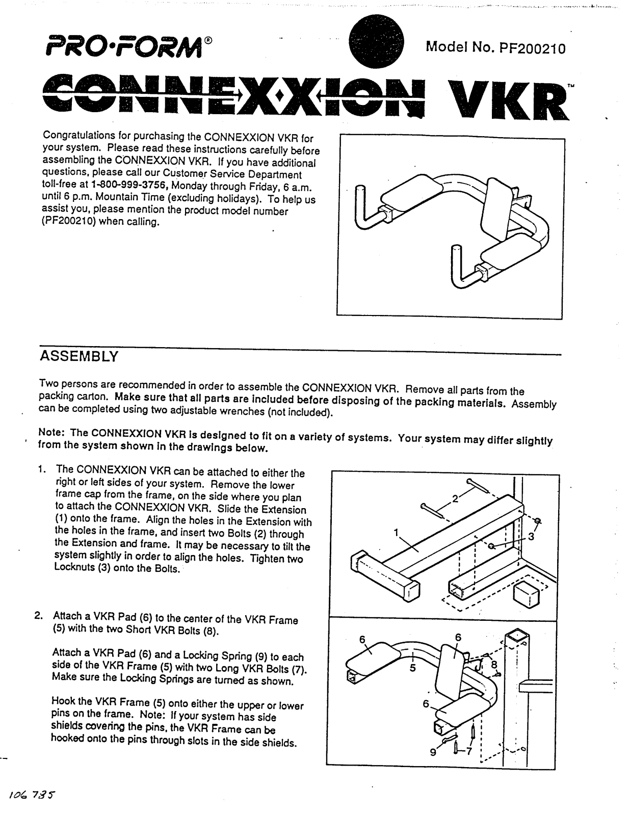 ProForm PF200210, CONNEXXION VKR Owner's Manual