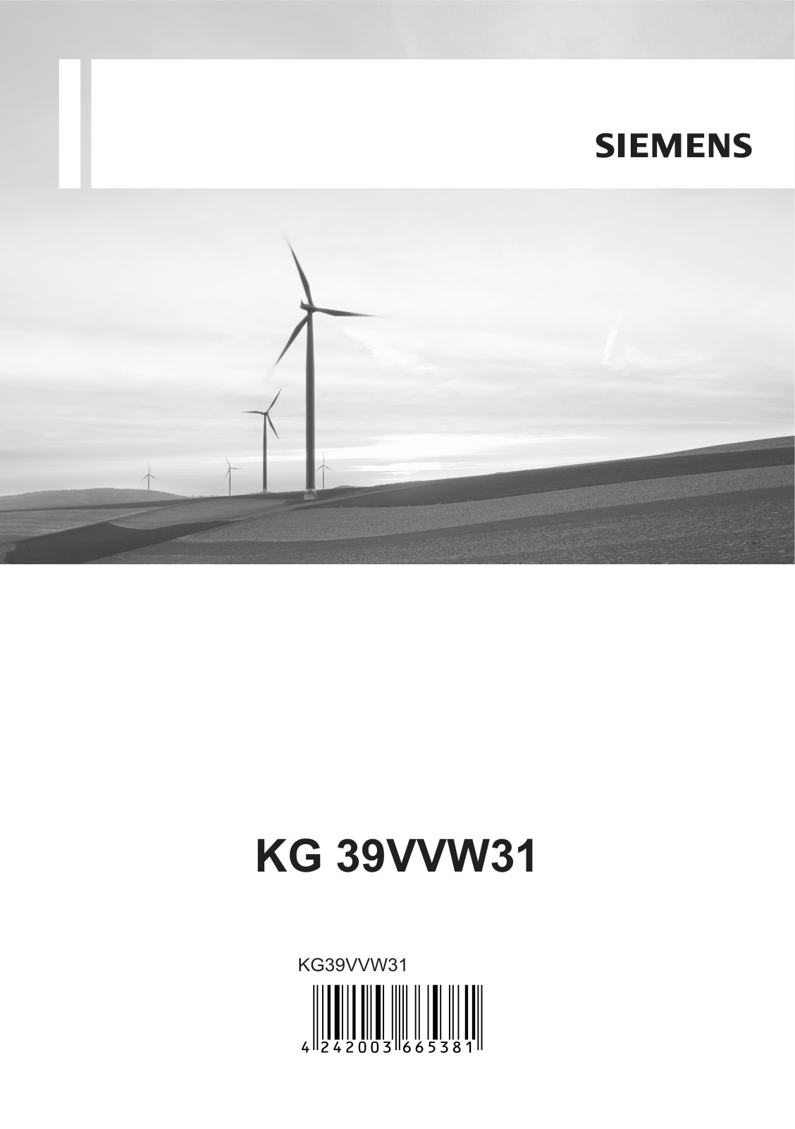 Siemens KG 39VVW31 User Manual