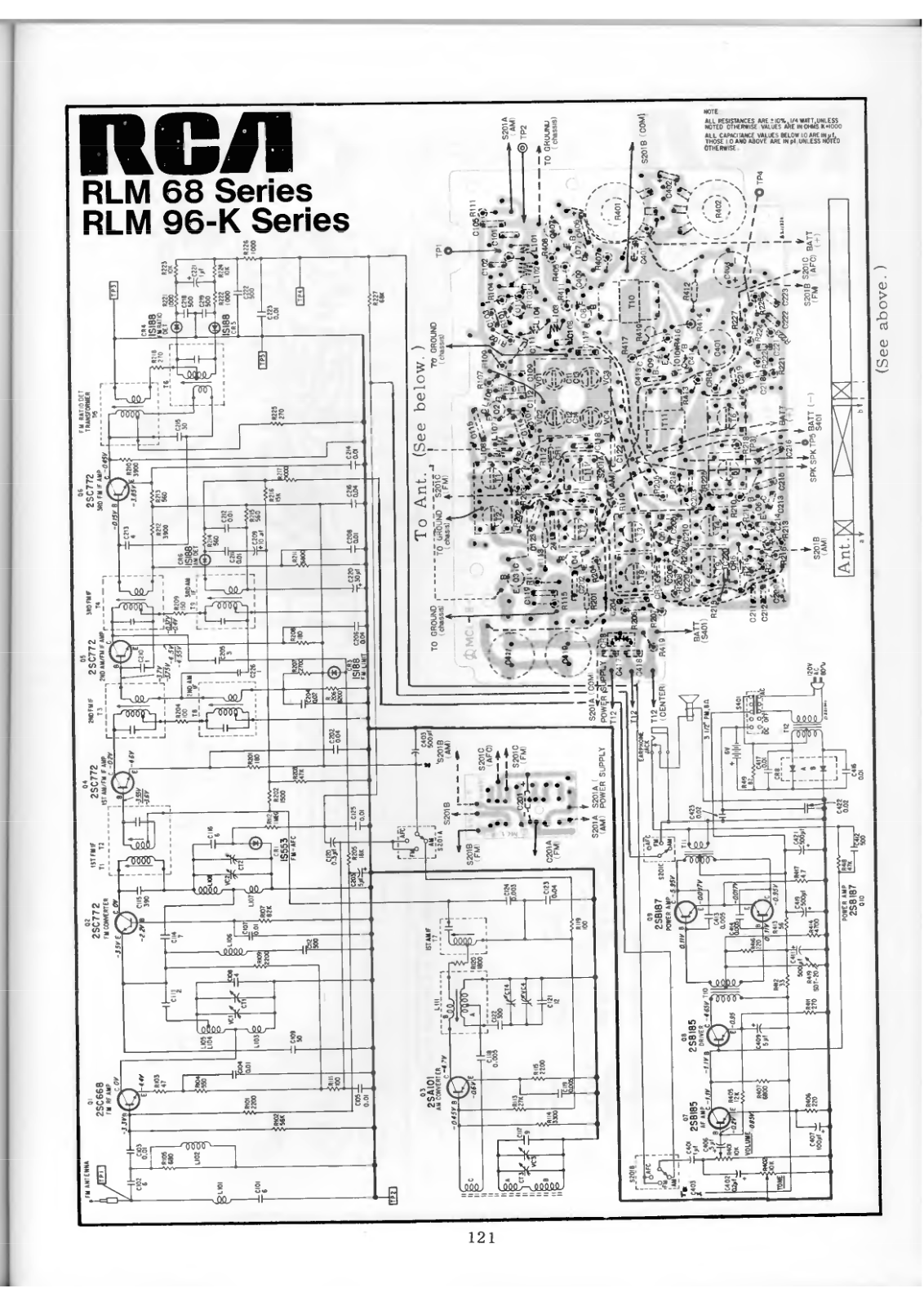 RCA RLM68, RLM96-K Schematic