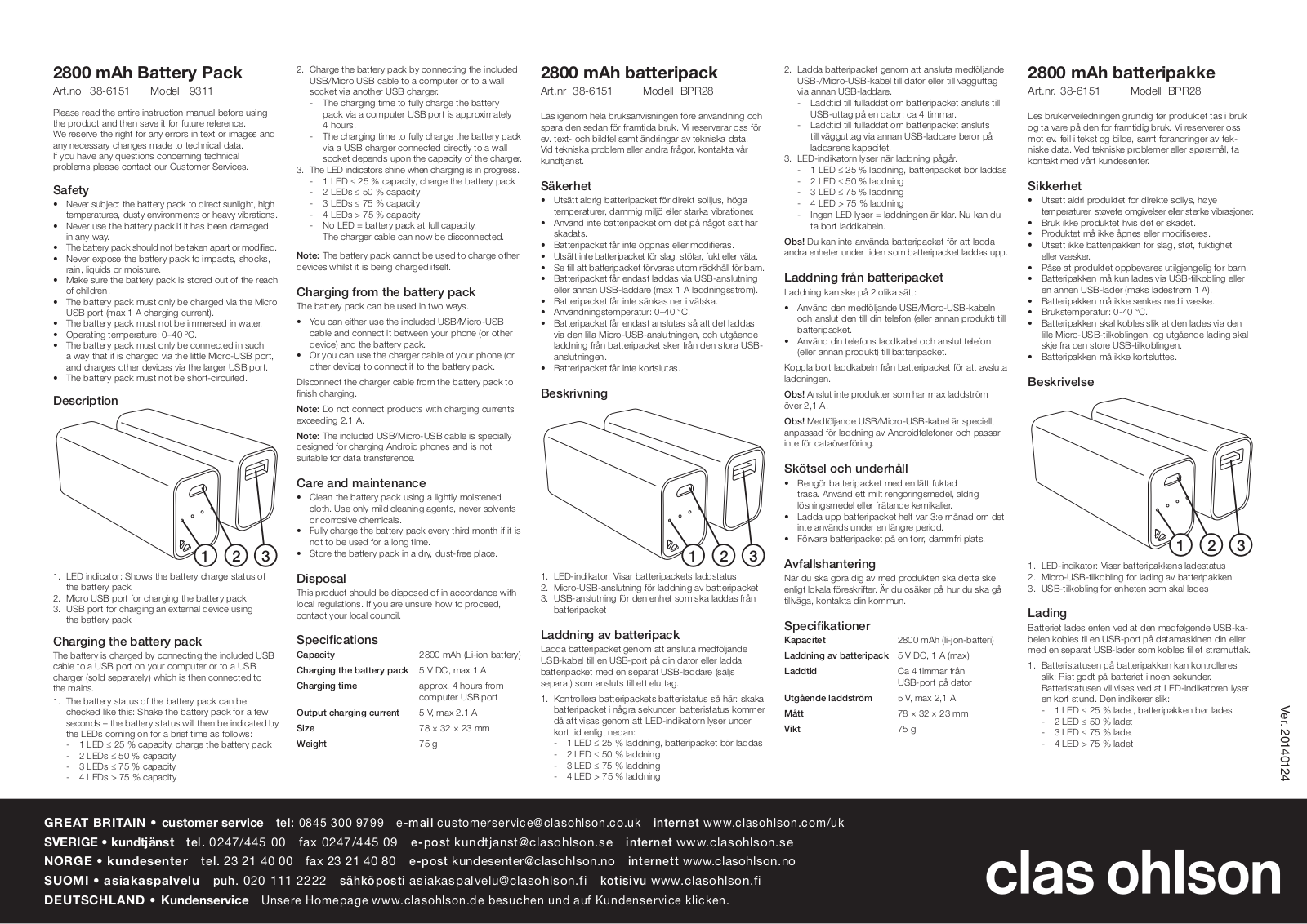 Clas Ohlson BPR28 User Manual