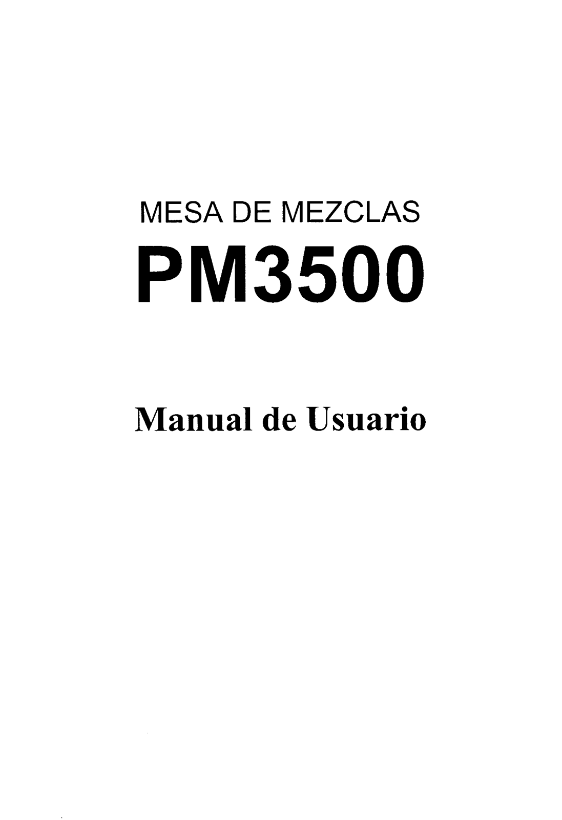 Yamaha PM3500 User Manual