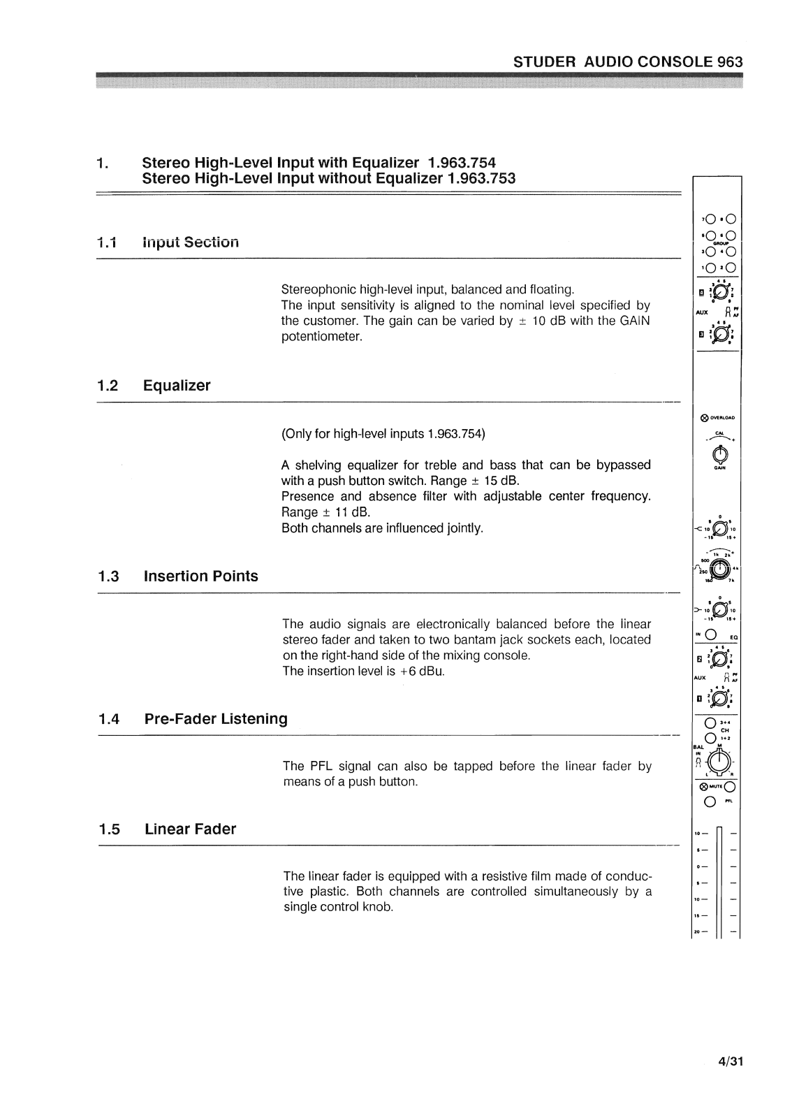 Studer 963 Service Manual