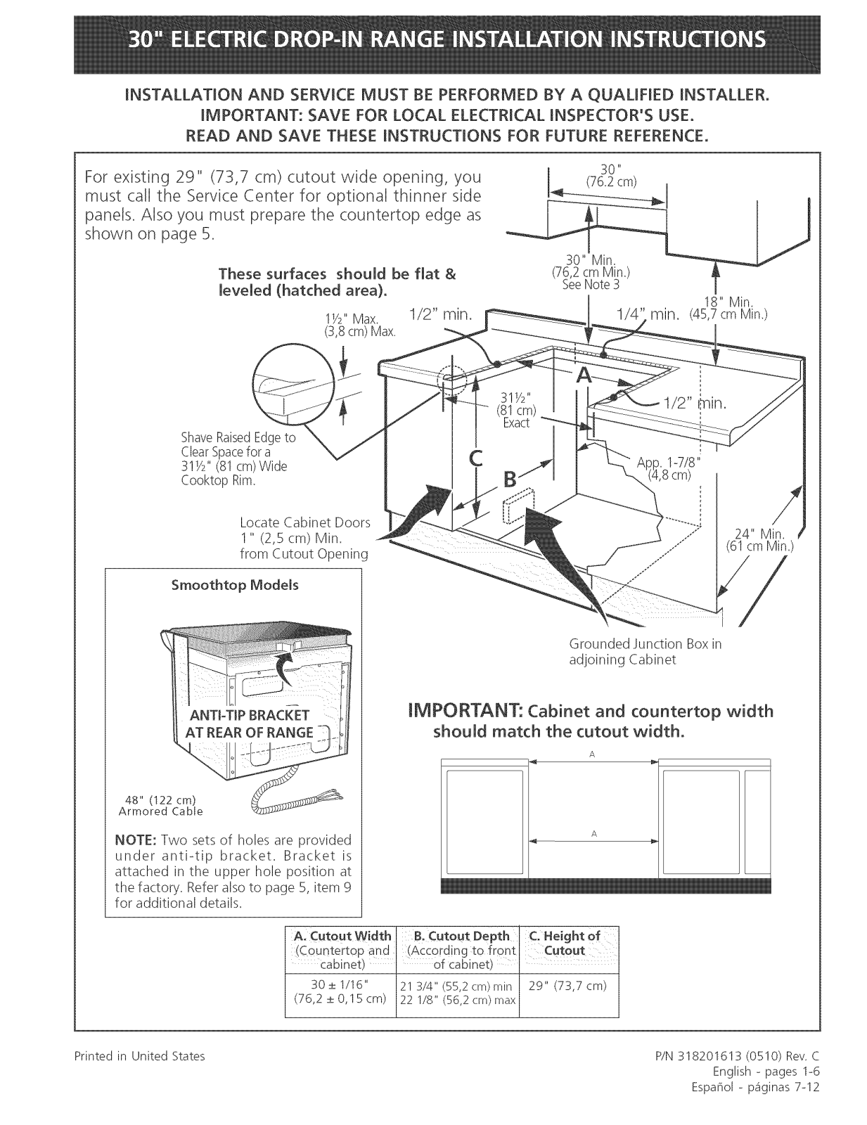 Frigidaire FED300ESA, FED300ESB, FED300ESC, FED355EBA, FED355EBD Installation Guide - ManualMachine.com