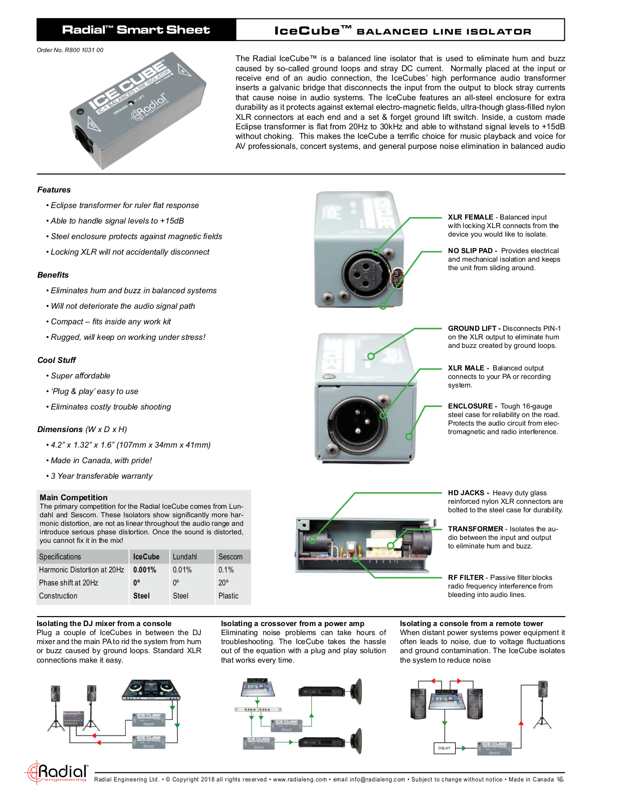 Radial Engineering Ice Cube User Manual