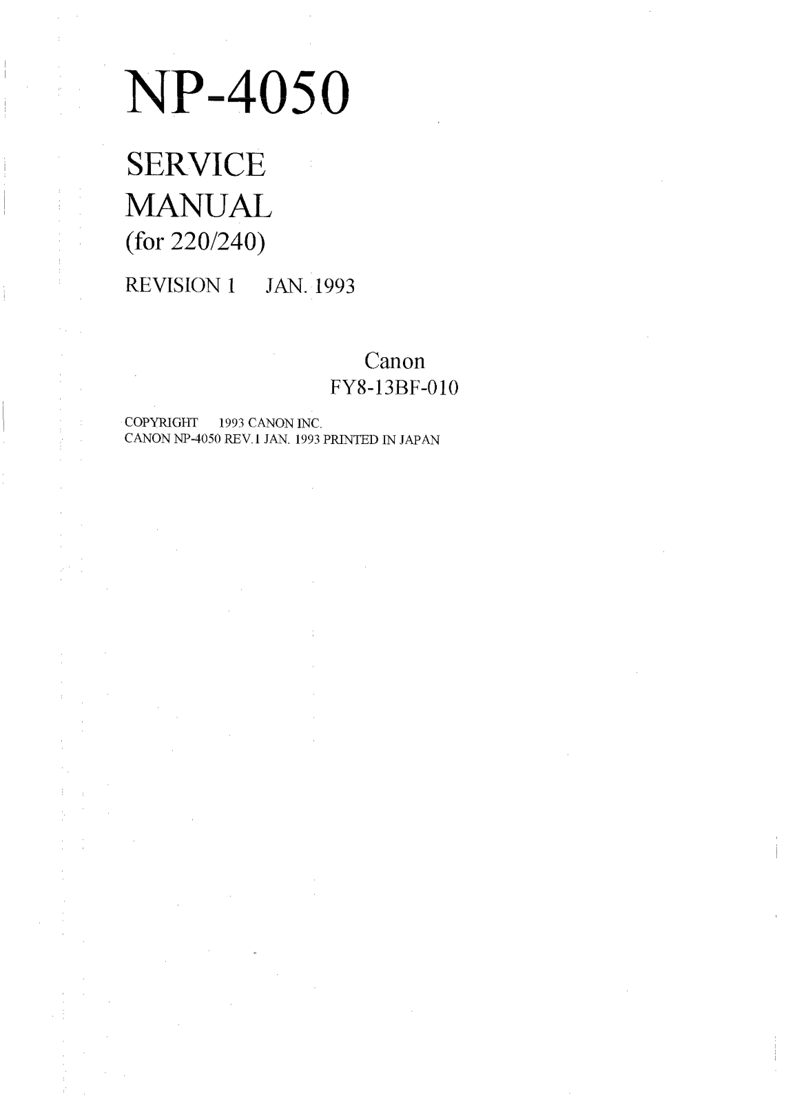 Canon Np4050 Service Manual