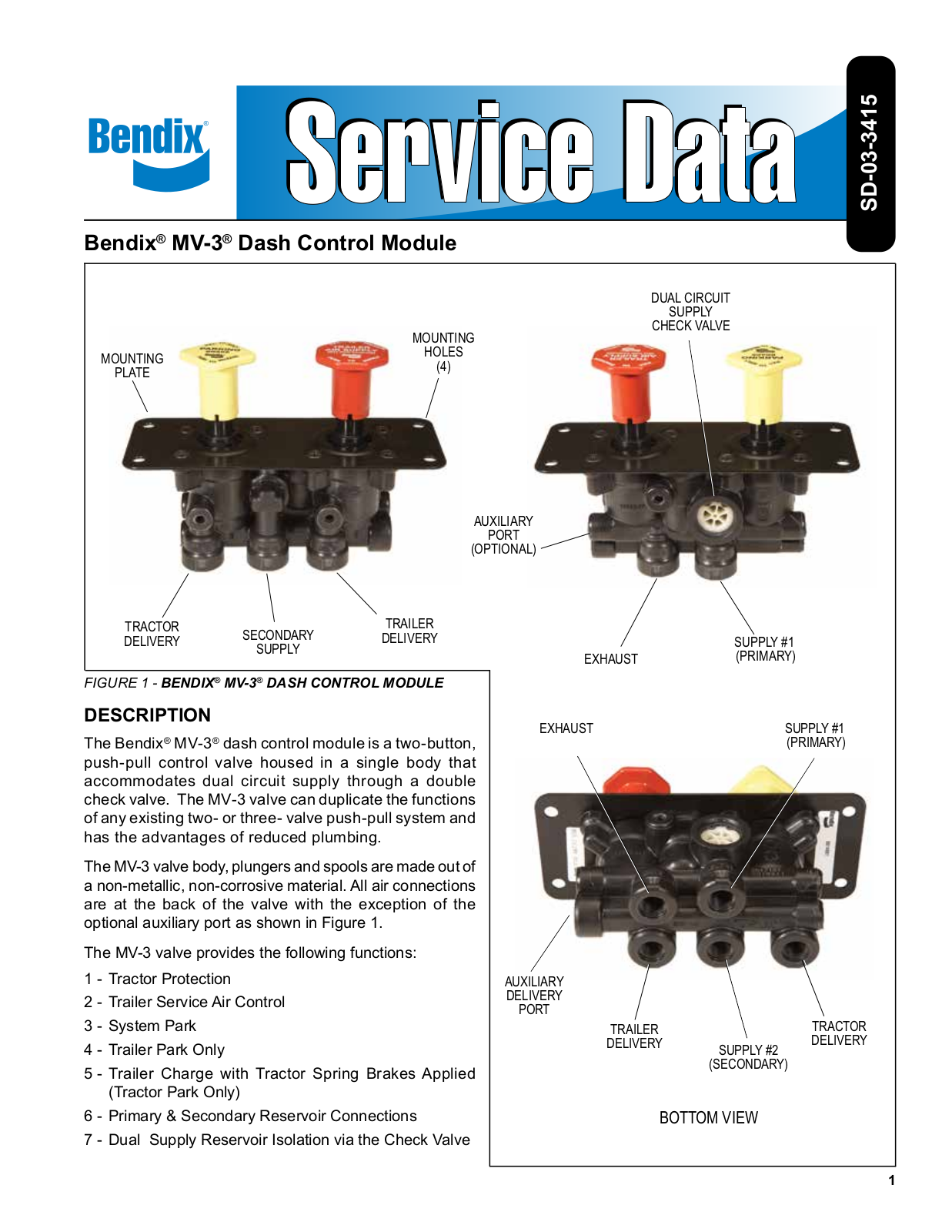 Bendix Commercial Vehicle Systems MV-3 User Manual