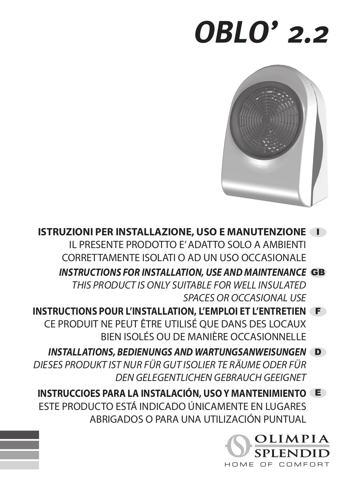 Olimpia splendid OBLO' 2.2 Maintenance Manual