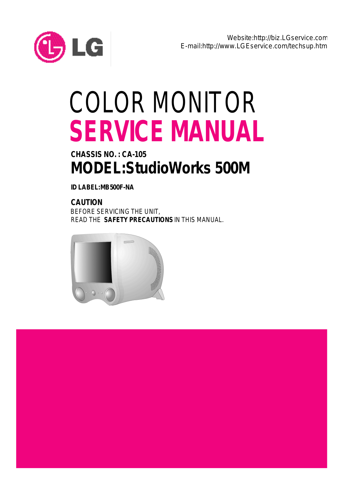 LG 500M, MB500F-NA Service Manual
