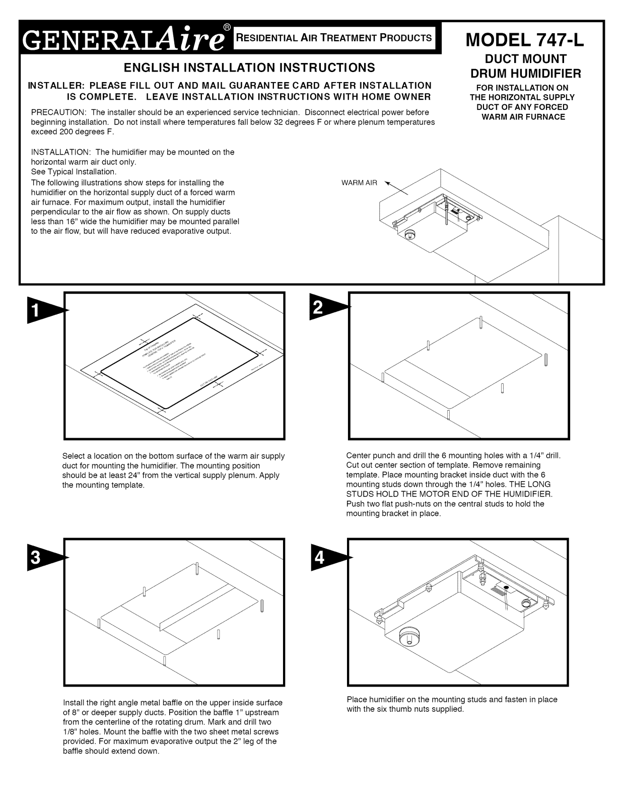 GeneralAire 747L Installation Guide - ManualMachine.com