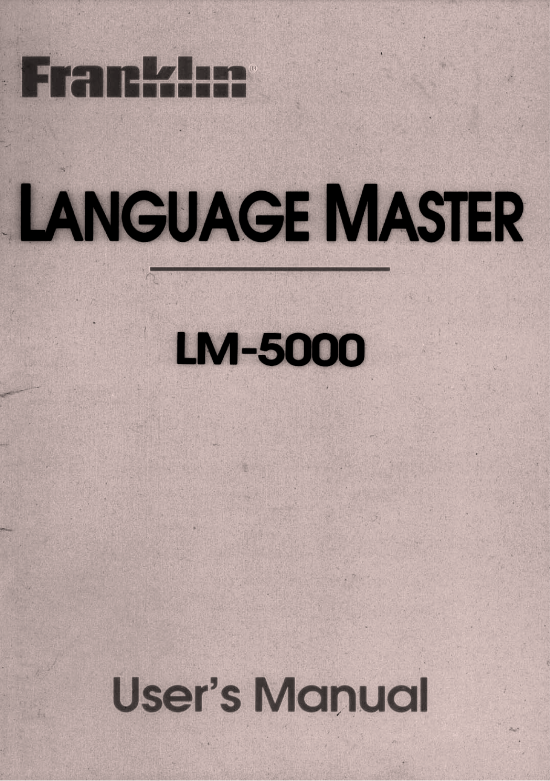 Franklin LM-5000 User Manual