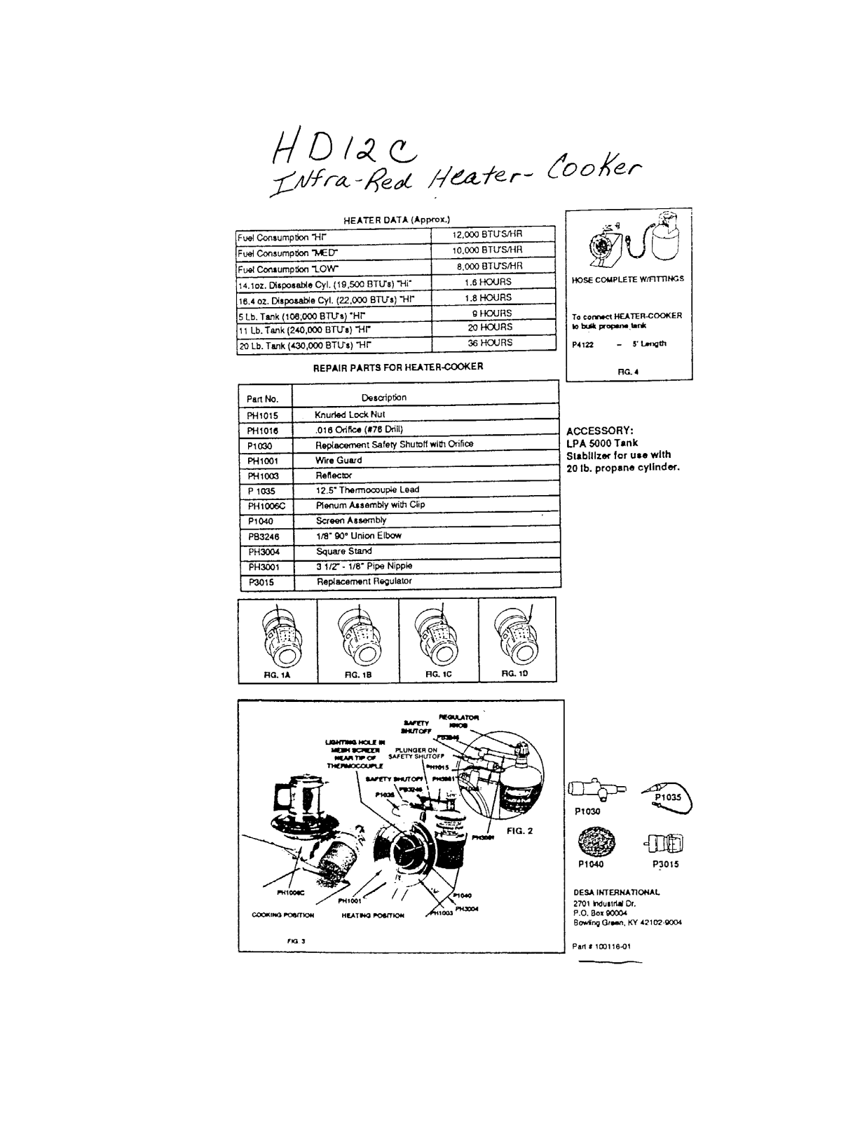 Desa Tech HD12C Owner's Manual